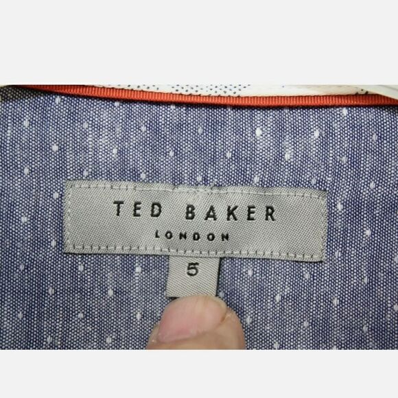 TED BAKER LONDON MENS SIZE 5 /XL LONG SLEEVE BUTTON FRONT FLIP CUFF SHIRT - Picture 7 of 8